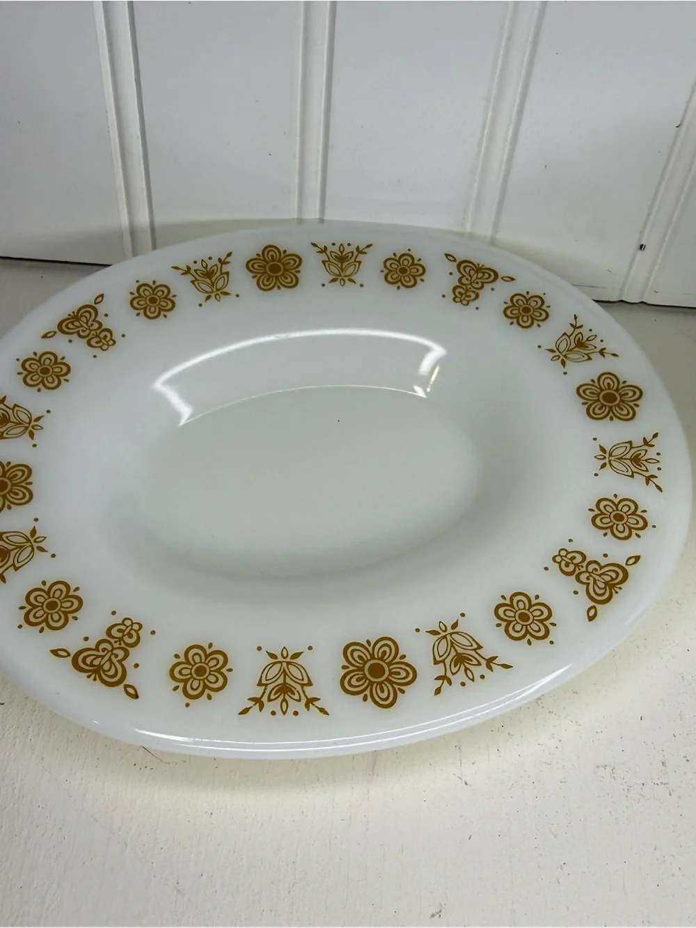 Pyrex BUTTERFLY GOLD # 77-B Gravy Boat and # 77-U Underplate Vintage